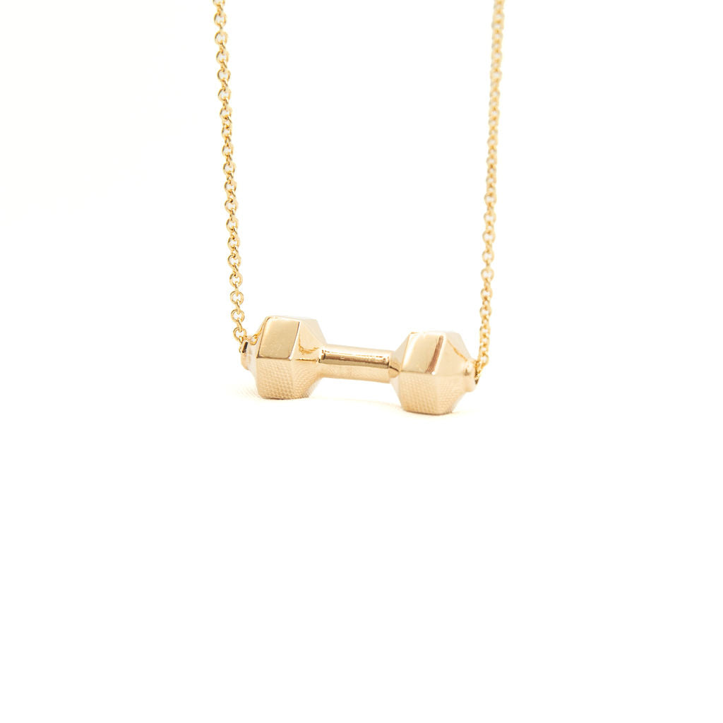 18kt Yellow Gold Dumbbell necklace small