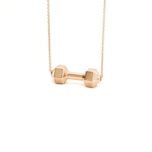 18kt Pink Gold Dumbbell necklace small