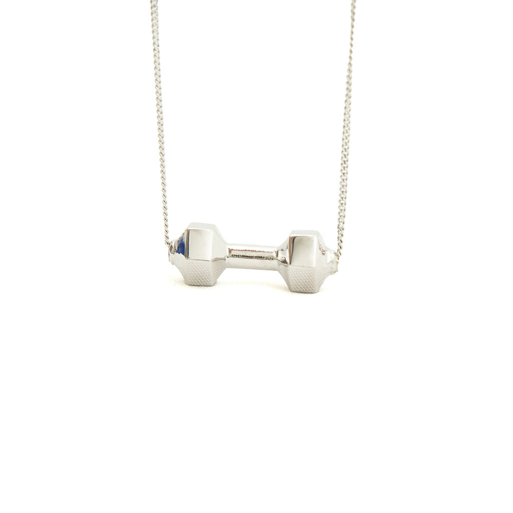 18kt White Gold Dumbbell necklace small