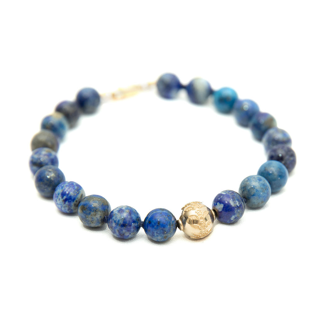 Angels For Humanity Gold Lapis Bracelet