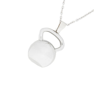 18kt White Gold Kettlebell necklace large