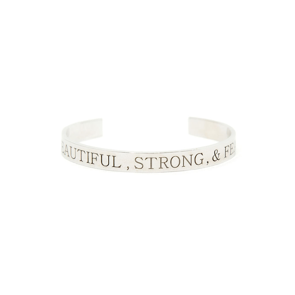 I am Strong Beautiful & Fearless White Gold 18Kt