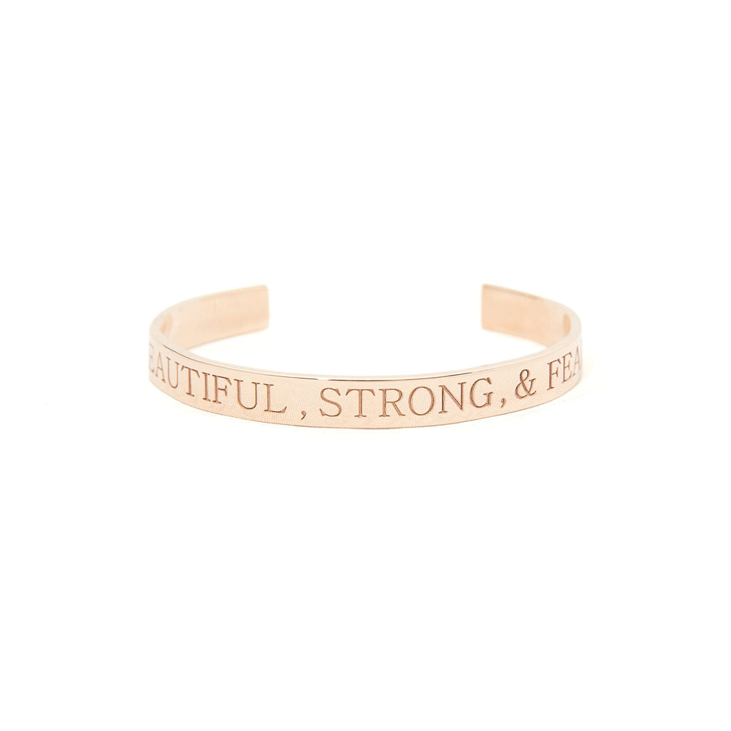 I am Strong Beautiful & Fearless Pink Gold 18Kt