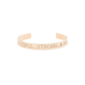 I am Strong Beautiful & Fearless Pink Gold 18Kt