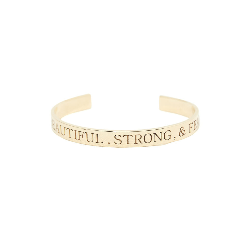 I am Strong Beautiful & Fearless Yellow Gold 18Kt