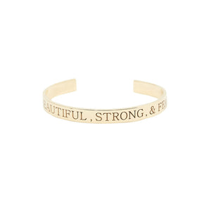 I am Strong Beautiful & Fearless Yellow Gold 18Kt