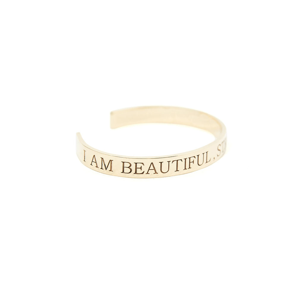 I am Strong Beautiful & Fearless Yellow Gold 18Kt