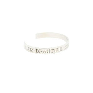 I am Strong Beautiful & Fearless White Gold 18Kt