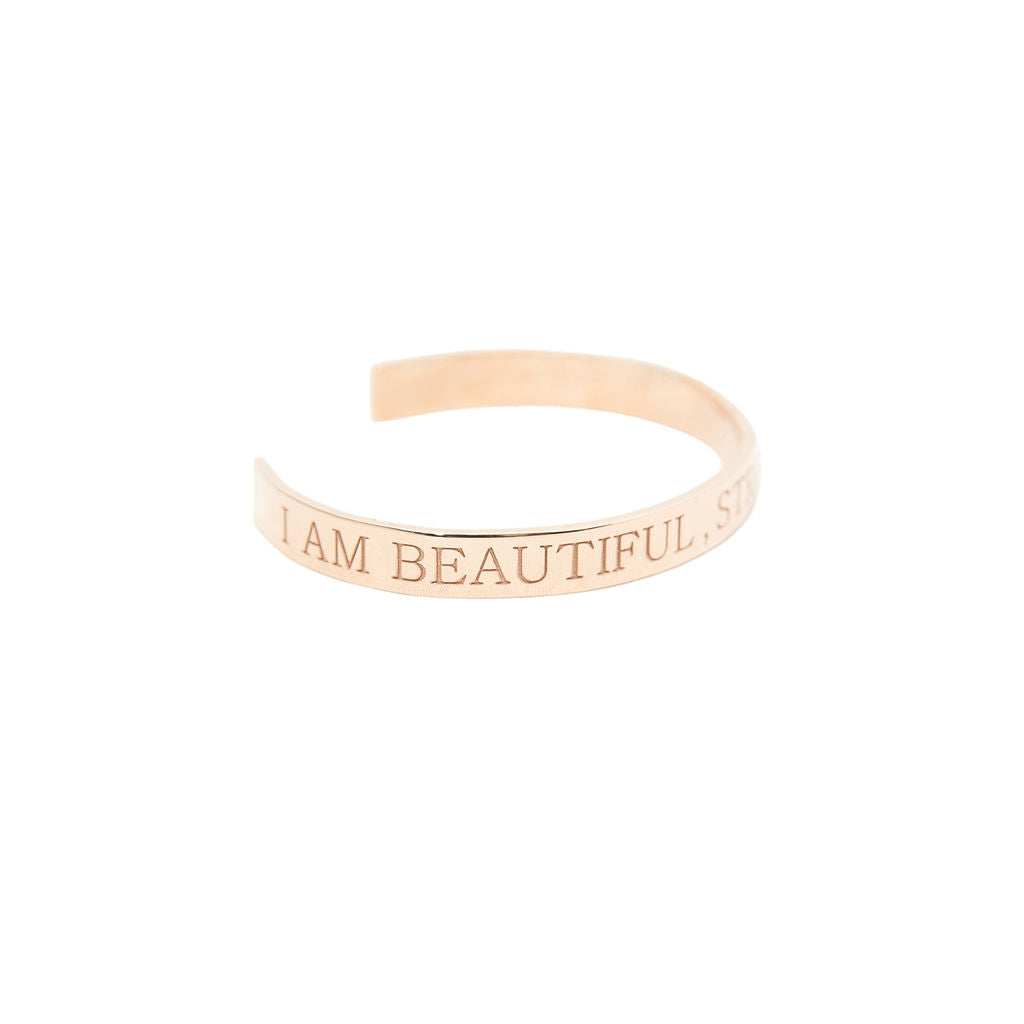 I am Strong Beautiful & Fearless Pink Gold 18Kt