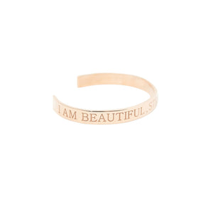 I am Strong Beautiful & Fearless Pink Gold 18Kt