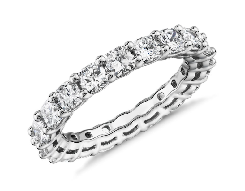 Cushion Cut Diamond Eternity Ring