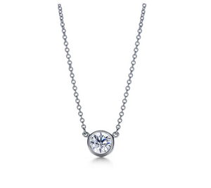 Diamond Solitaire Necklace in 18KT Gold